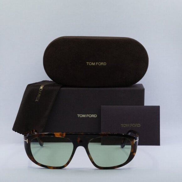Tom Ford Edward FT1002 52N Aviator Sunglasses - Dark Havana/Green Photochromic - Picture 2 of 9